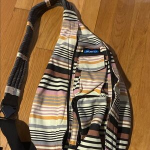 Kavu Striped Cross Body Bag with Earthy Tones